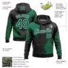 Custom Stitched Black Kelly Green-White 3D Pattern Design Abstract Brush Stroke Sports Pullover Sweatshirt Hoodie