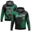 Custom Stitched Black Kelly Green-White 3D Pattern Design Abstract Brush Stroke Sports Pullover Sweatshirt Hoodie