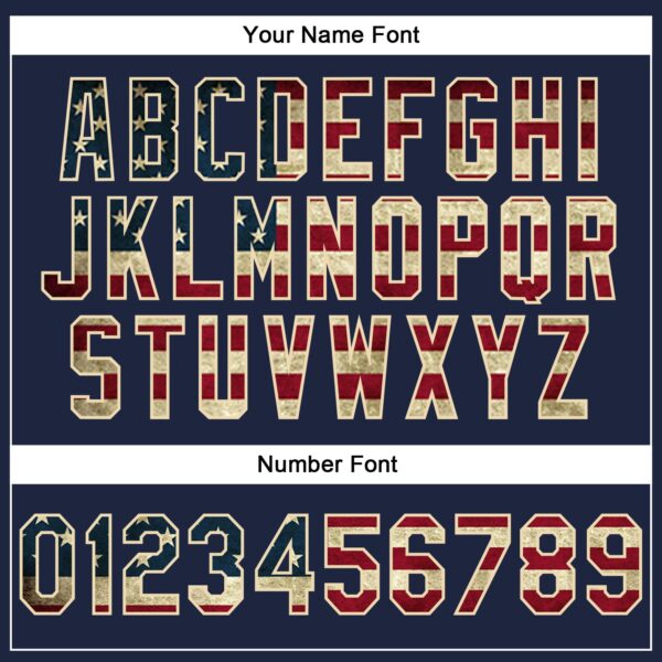 Custom Stitched Navy Vintage USA Flag Crimson-Cream 3D Pattern Design Abstract Brush Stroke Sports Pullover Sweatshirt Hoodie