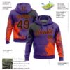 Custom Stitched Purple Black-Orange 3D Pattern Design Abstract Brush Stroke Sports Pullover Sweatshirt Hoodie