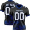 Custom Black White-Royal 3D Pattern Splash Authentic Football Jersey