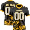 Custom Black White-Gold 3D Pattern Splash Authentic Football Jersey