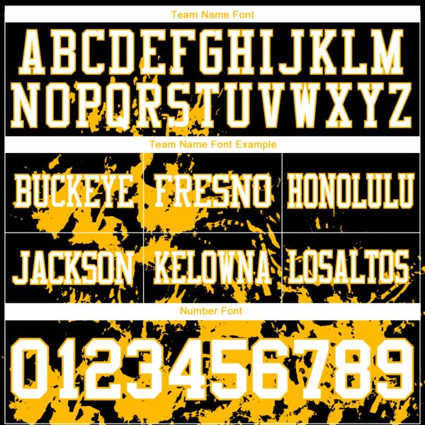 Custom Black White-Gold 3D Pattern Splash Authentic Football Jersey