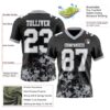 Custom Black White-Gray 3D Pattern Splash Authentic Football Jersey