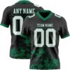 Custom Black White-Kelly Green 3D Pattern Splash Authentic Football Jersey
