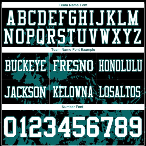 Custom Black White-Teal 3D Pattern Splash Authentic Football Jersey