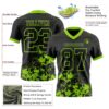 Custom Black Neon Green 3D Pattern Splash Authentic Football Jersey