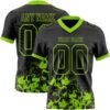 Custom Black Neon Green 3D Pattern Splash Authentic Football Jersey