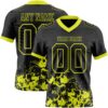 Custom Black Neon Yellow 3D Pattern Splash Authentic Football Jersey