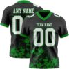 Custom Black White-Grass Green 3D Pattern Splash Authentic Football Jersey