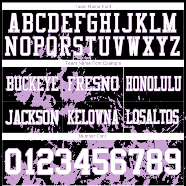 Custom Black White-Light Purple 3D Pattern Splash Authentic Football Jersey
