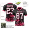 Custom Black White-Neon Pink 3D Pattern Splash Authentic Football Jersey