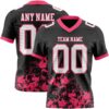 Custom Black White-Neon Pink 3D Pattern Splash Authentic Football Jersey