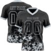 Custom Black Silver 3D Pattern Splash Authentic Football Jersey