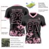Custom Black Light Pink 3D Pattern Splash Authentic Football Jersey