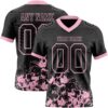 Custom Black Light Pink 3D Pattern Splash Authentic Football Jersey