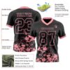 Custom Black Medium Pink 3D Pattern Splash Authentic Football Jersey