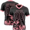 Custom Black Medium Pink 3D Pattern Splash Authentic Football Jersey