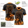 Custom Black Bay Orange 3D Pattern Splash Authentic Football Jersey