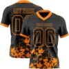 Custom Black Bay Orange 3D Pattern Splash Authentic Football Jersey