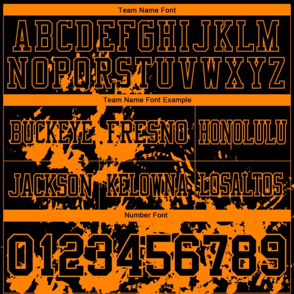 Custom Black Bay Orange 3D Pattern Splash Authentic Football Jersey