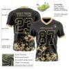 Custom Black Vegas Gold 3D Pattern Splash Authentic Football Jersey