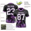 Custom Black White-Medium Purple 3D Pattern Splash Authentic Football Jersey