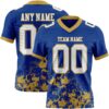Custom Royal White-Old Gold 3D Pattern Splash Authentic Football Jersey
