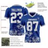 Custom Royal White-Gray 3D Pattern Splash Authentic Football Jersey