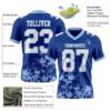 Custom Royal White-Light Blue 3D Pattern Splash Authentic Football Jersey