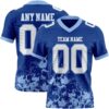 Custom Royal White-Light Blue 3D Pattern Splash Authentic Football Jersey