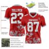 Custom Red White-Gray 3D Pattern Splash Authentic Football Jersey