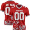 Custom Red White-Gray 3D Pattern Splash Authentic Football Jersey