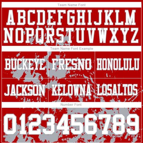 Custom Red White-Gray 3D Pattern Splash Authentic Football Jersey