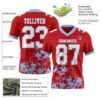 Custom Red White-Light Blue 3D Pattern Splash Authentic Football Jersey