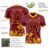 Custom Crimson Gold 3D Pattern Splash Authentic Football Jersey