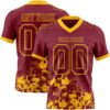 Custom Crimson Gold 3D Pattern Splash Authentic Football Jersey