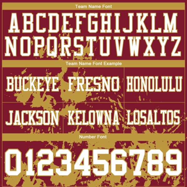 Custom Crimson White-Old Gold 3D Pattern Splash Authentic Football Jersey