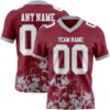 Custom Crimson White-Gray 3D Pattern Splash Authentic Football Jersey