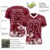 Custom Crimson White 3D Pattern Splash Authentic Football Jersey