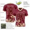 Custom Crimson Cream 3D Pattern Splash Authentic Football Jersey