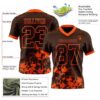 Custom Brown Orange 3D Pattern Splash Authentic Football Jersey