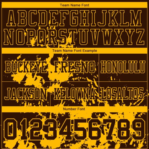 Custom Brown Gold 3D Pattern Splash Authentic Football Jersey