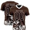 Custom Brown White 3D Pattern Splash Authentic Football Jersey