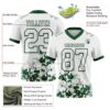 Custom White Green 3D Pattern Splash Authentic Football Jersey