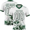 Custom White Green 3D Pattern Splash Authentic Football Jersey