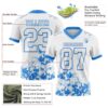 Custom White Powder Blue 3D Pattern Splash Authentic Football Jersey