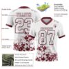 Custom White Burgundy 3D Pattern Splash Authentic Football Jersey