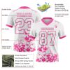Custom White Pink 3D Pattern Splash Authentic Football Jersey