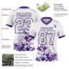 Custom White Purple 3D Pattern Splash Authentic Football Jersey